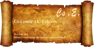 Csizmarik Edvin névjegykártya